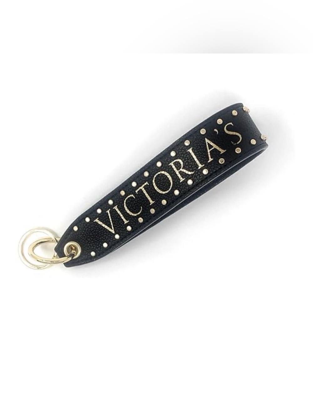 Victoria's Secret Black and Gold Studded Key Strap